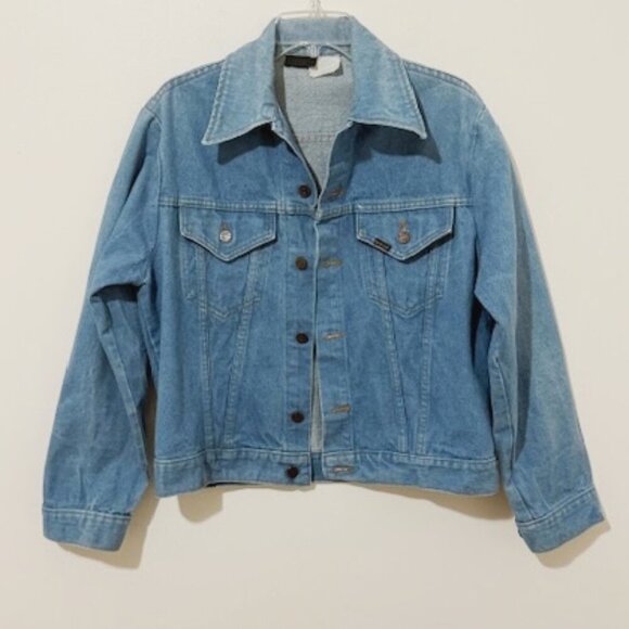 Vintage Sears Roebucks Western Wear 12 Gauge Button Denim Jacket See Measurement